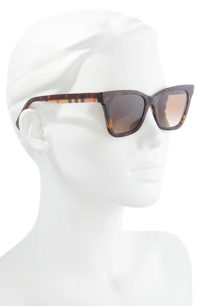 Shop Burberry 53mm Irregular Square Sunglasses In Dark Havana/ Brown Gradient