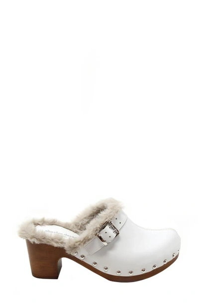 Shop Charles David Lecce Faux Fur Clog In Off White