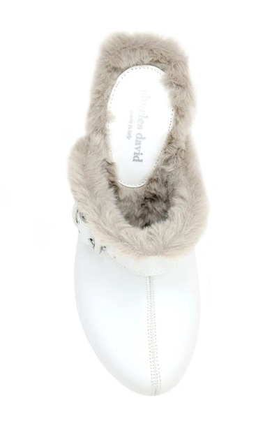 Shop Charles David Lecce Faux Fur Clog In Off White