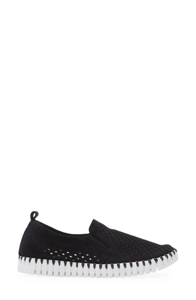 Shop Ilse Jacobsen Tulip Slip-on Sneaker In Black On White Sole
