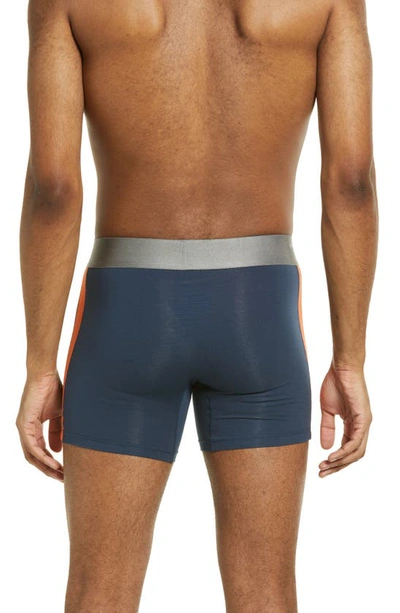 Shop Tommy John 4-inch Cool Cotton Boxer Briefs In Navy/ Scarlet Ibis