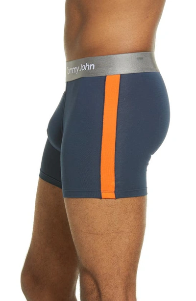 Shop Tommy John 4-inch Cool Cotton Boxer Briefs In Navy/ Scarlet Ibis