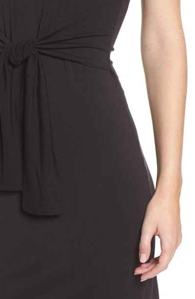 Shop Amour Vert Tie Waist Body-con Dress In Black