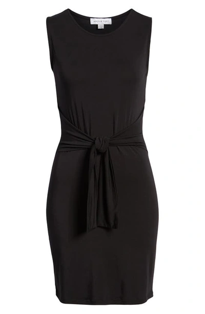 Shop Amour Vert Tie Waist Body-con Dress In Black