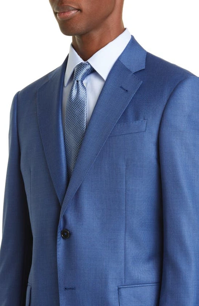 Shop Emporio Armani G-line Trim Fit Solid Wool Suit In Blue