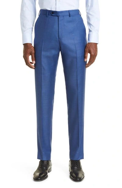 Shop Emporio Armani G-line Trim Fit Solid Wool Suit In Blue