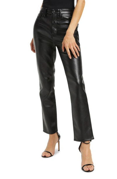 Shop Good American Good Classic Faux Leather Pants In Black001