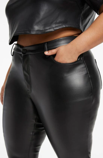 Shop Good American Good Classic Faux Leather Pants In Black001