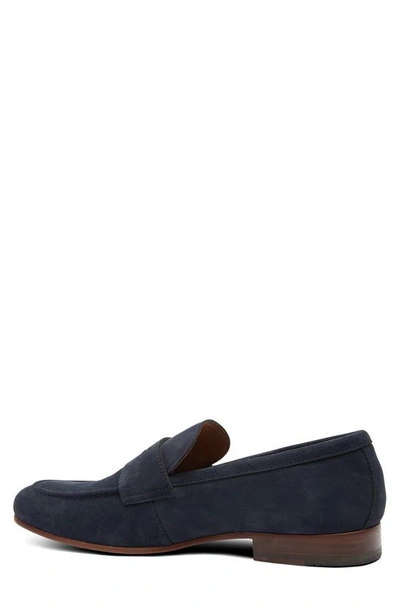 Shop Gordon Rush Cartwright Penny Loafer In Navy Suede