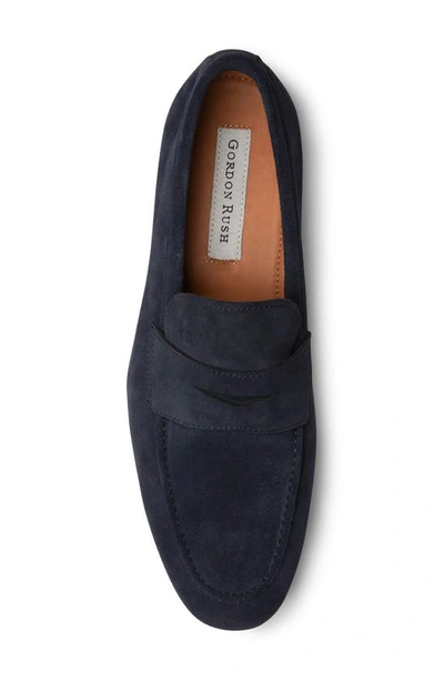 Shop Gordon Rush Cartwright Penny Loafer In Navy Suede