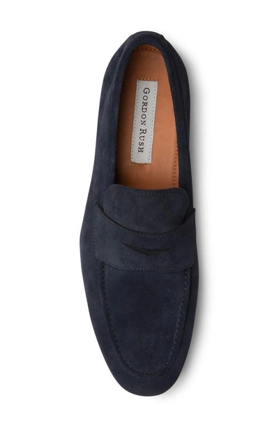 Gordon Rush Cartwright Penny Loafer In Navy Suede