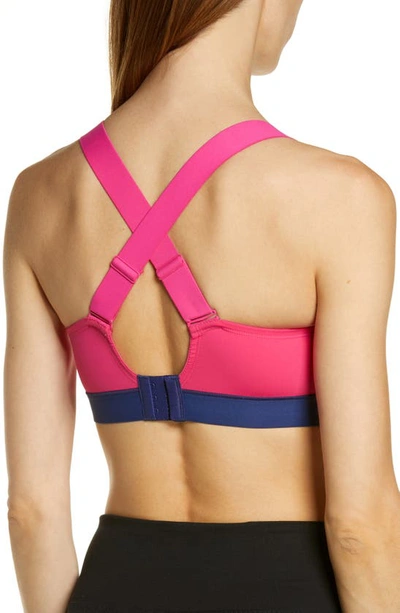 Shop Natori Dynamic Contour Underwire Sports Bra In Berry Fizz / Evening Sky