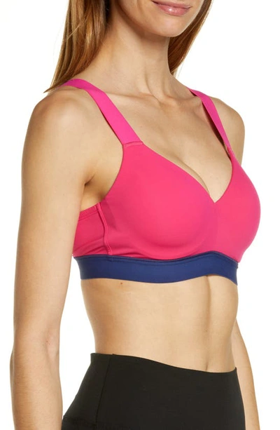 Shop Natori Dynamic Contour Underwire Sports Bra In Berry Fizz / Evening Sky