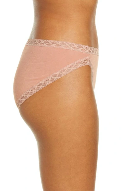 Shop Natori Bliss Cotton French Cut Briefs In Clay Rose