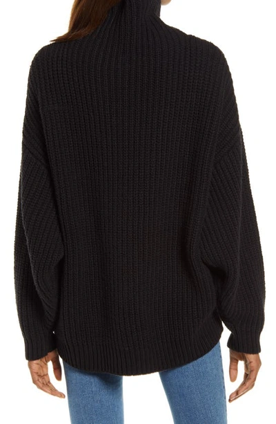 Shop Free People Swim Too Deep Turtleneck Sweater In Anthracite