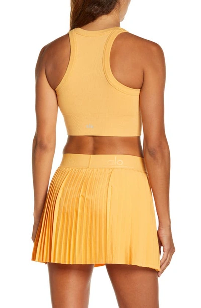 Shop Alo Yoga Delight Seamless Knit Bra In Golden Orange