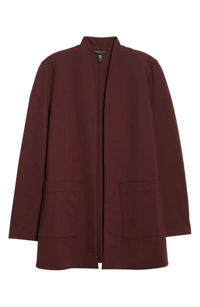 Shop Eileen Fisher Tencel® Lyocell Blend Jacket In Dark Brownstone