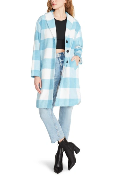 Shop Bb Dakota By Steve Madden Berries And Cream Buffalo Check Coat In Pale Blue Check