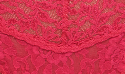 Shop Hanky Panky Regular Rise Lace Thong In Bright Rose