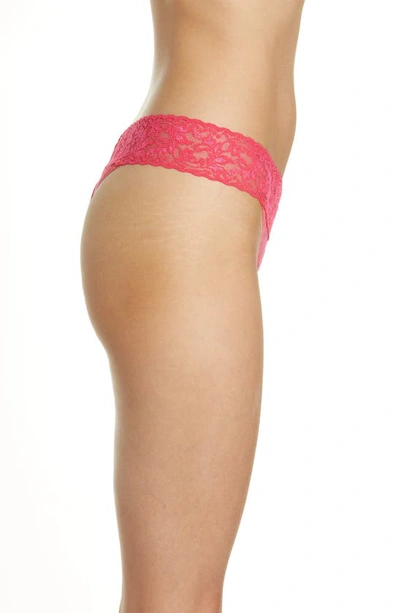 Shop Hanky Panky Regular Rise Lace Thong In Coral