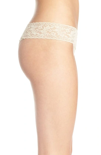 Shop Hanky Panky Regular Rise Lace Thong In Sand