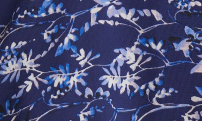 Shop Harper Rose Floral Print Tie Waist Chiffon Midi Dress In Navy