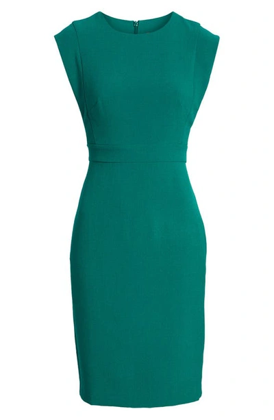 Shop Vince Camuto Stretch Crepe Dress In Emerald