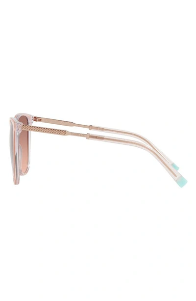Shop Tiffany & Co 57mm Gradient Square Sunglasses In Milky Pink Gr/ Pink Gr Brown