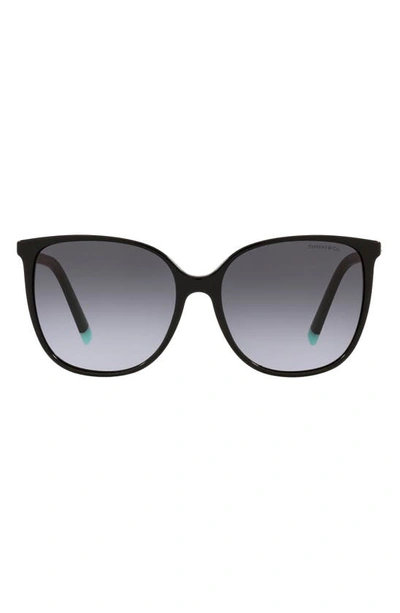 Shop Tiffany & Co 57mm Gradient Square Sunglasses In Black/ Gradient Grey