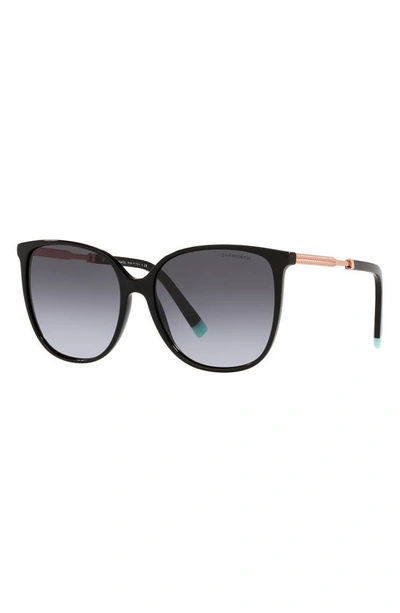 Shop Tiffany & Co 57mm Gradient Square Sunglasses In Black/ Gradient Grey