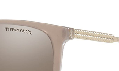 Shop Tiffany & Co 57mm Gradient Square Sunglasses In Satin/ Brown Gr Silver