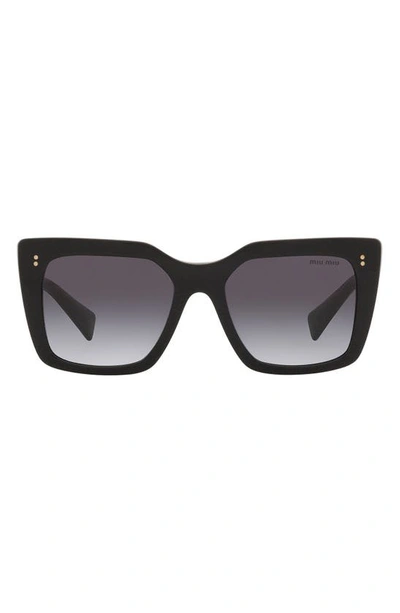 Shop Miu Miu 53mm Square Sunglasses In Black/ Grey Gradient
