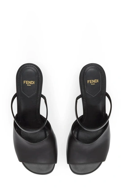 Shop Fendi First F Heel Sandal In Black