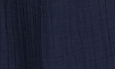 Everyday Ritual Riley Slit Wide-leg Cotton Gauze Pants In Navy
