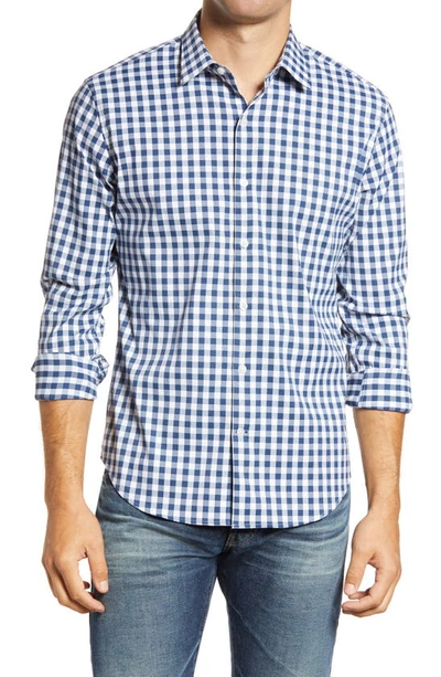 Bonobos Slim Fit Check Tech Button-up Shirt In Bondi Gingham Blue