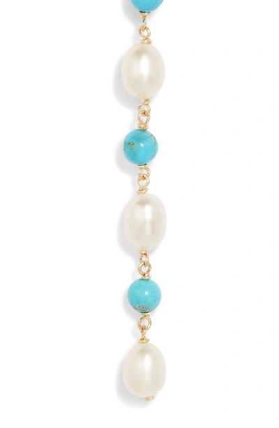 Shop Poppy Finch Baroque Pearl & Turquoise Drop Earrings In 14kyg