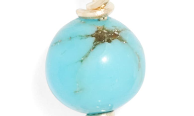 Poppy Finch Baroque Pearl & Turquoise Drop Earrings In 14kyg