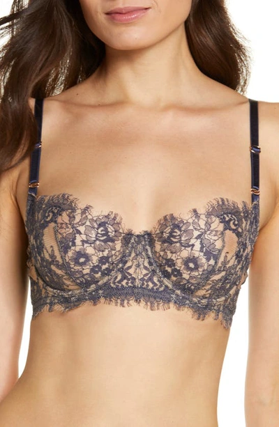 Skarlett Blue Entice Underwire Balconette Bra In Mdnght/nyl