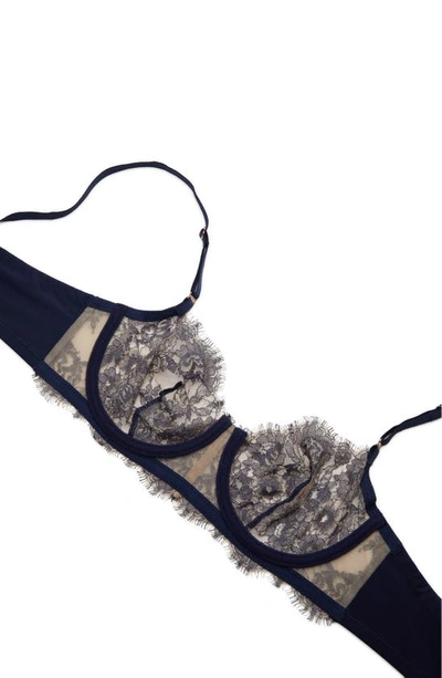 Skarlett Blue Entice Underwire Balconette Bra In Mdnght/nyl