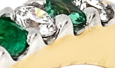Shop Bony Levy El Mar Gemstone & Diamond Stacking Ring In 18k Yellow Gold - Emerald