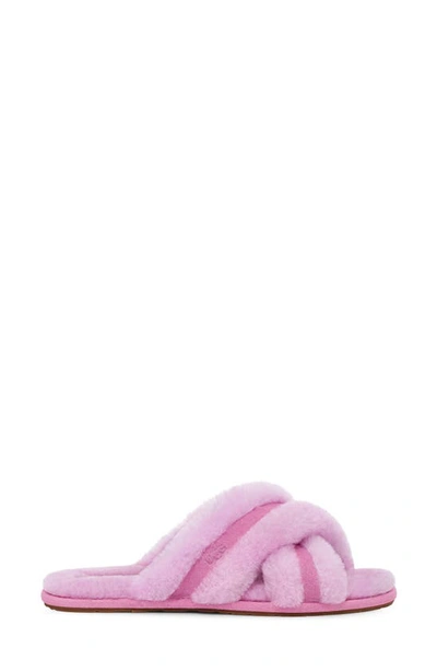 Shop Ugg Scuffita Genuine Shearling Slide Slipper In Echinacea