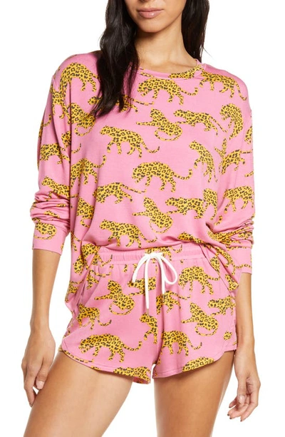Shop Honeydew Intimates Play It Cool Short Pajamas In Bubblegum Leopard