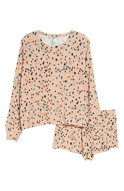 Shop Honeydew Intimates Play It Cool Short Pajamas In Stone Leopard