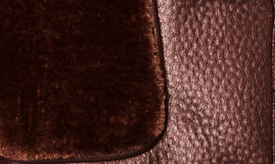 Bernardo Crop Mixed Media Aviator Jacket In Brown