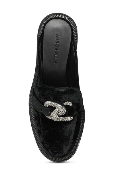 Shop Aerosoles Lowery Chain Detail Mule In Black Velvet