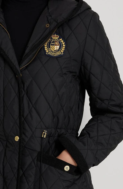 Lauren Ralph Lauren Crest-patch Quilted Jacket In Black | ModeSens