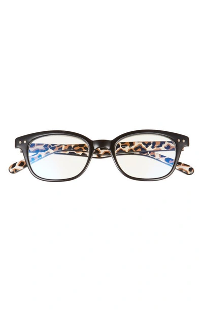 Shop Kate Spade Rebecca 47mm Blue Light Blocking Reading Glasses In Black Leopard