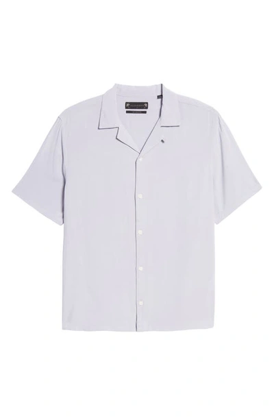 Shop Allsaints Venice Relaxed Fit Short Sleeve Button-up Camp Shirt In Bleached Lilac