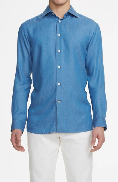 Shop Jack Victor Chambray Button-up Shirt In Soft Chambray