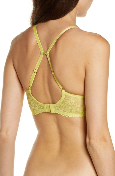 Natori Cherry Blossom Convertible Lace Plunge Bra (32dd) In Citrine